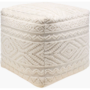 Jaie White/Ash Pouf