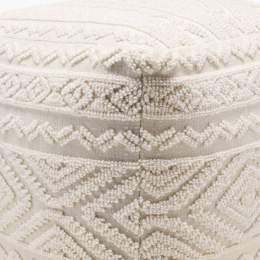 Jaie White/Ash Pouf