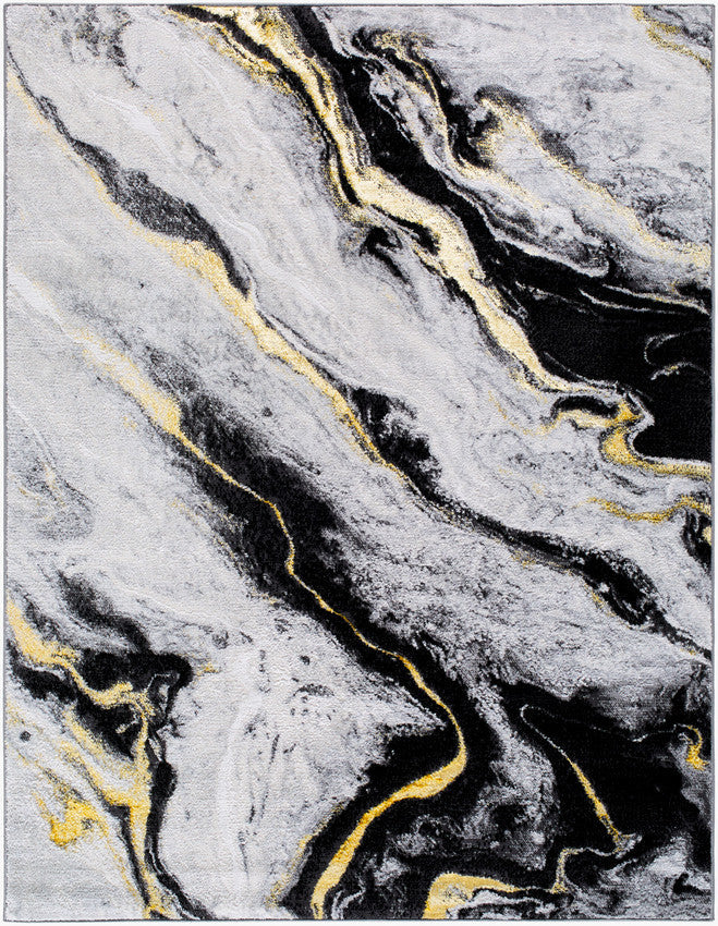 Hurst Modern Light Slate/Black Area Rug