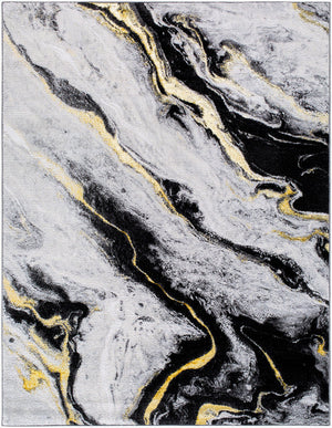 Hurst Modern Light Slate/Black Area Rug