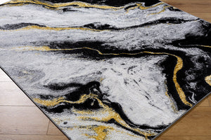 Hurst Modern Light Slate/Black Area Rug