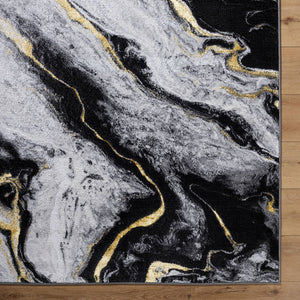 Hurst Modern Light Slate/Black Area Rug