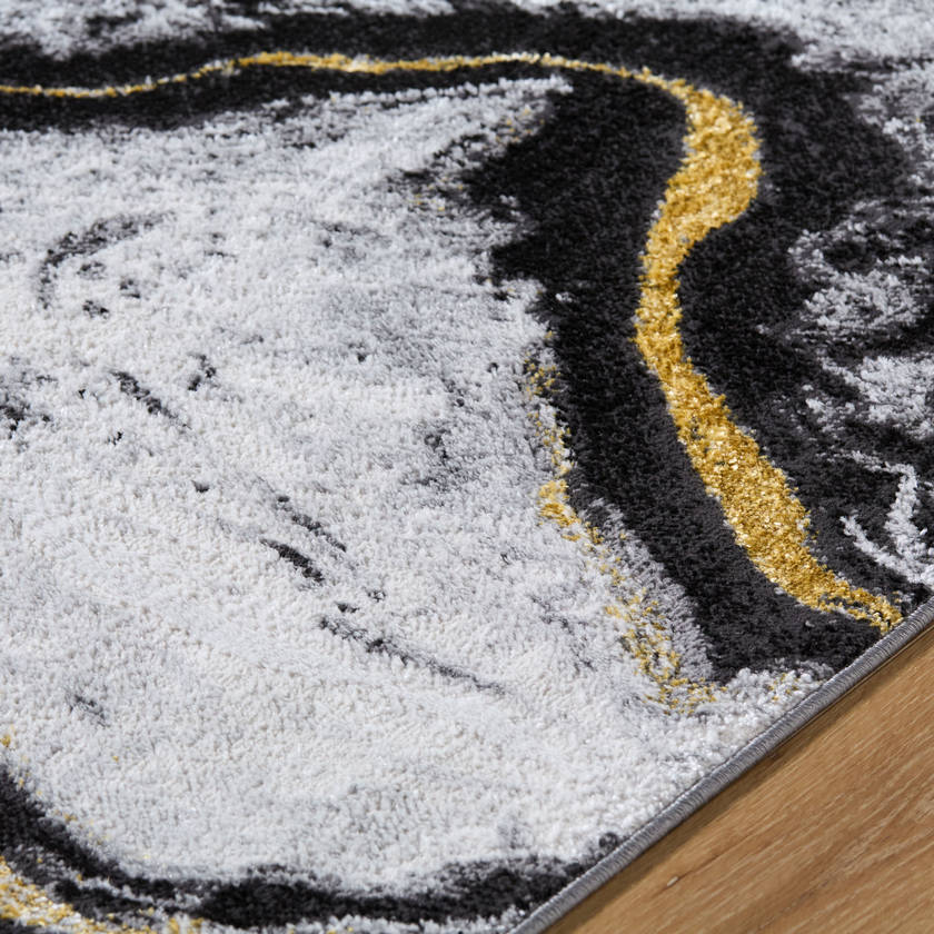 Hurst Modern Light Slate/Black Area Rug