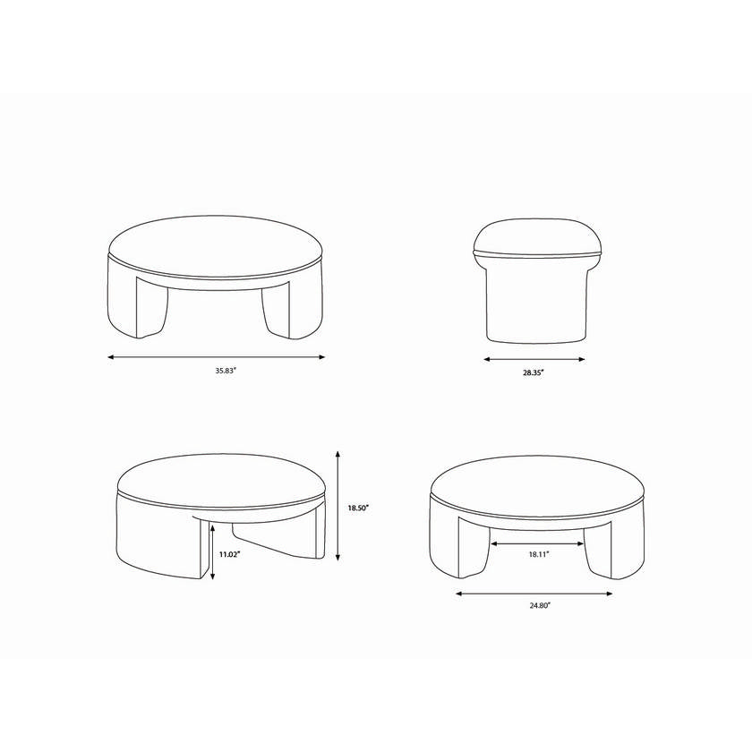Kellymarie Beige Ottoman
