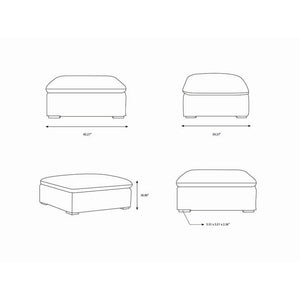 Ace White/Charcoal Ottoman