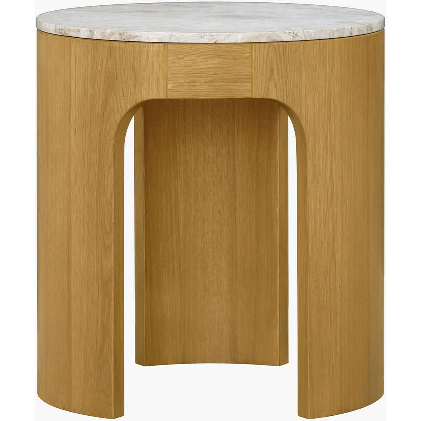 Krystil White End Table