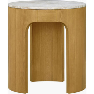 Krystil White End Table