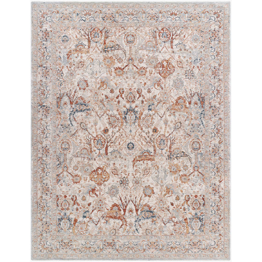 Qasim Traditional Beige/Pale Blue Area Rug