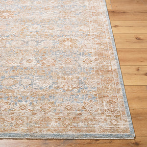 Cassy Traditional Tan/Blue Area Rug
