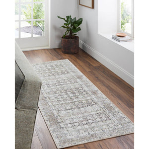 Lorelai Traditional Dark Brown Washable Area Rug - Vivir x Livabliss