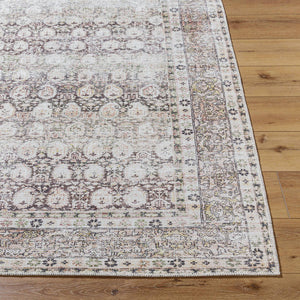 Lorelai Traditional Dark Brown Washable Area Rug - Vivir x Livabliss