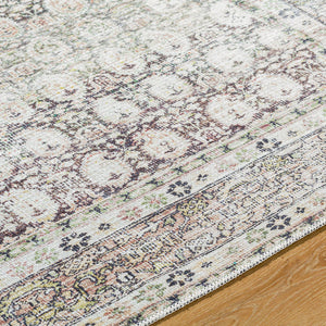 Lorelai Traditional Dark Brown Washable Area Rug - Vivir x Livabliss