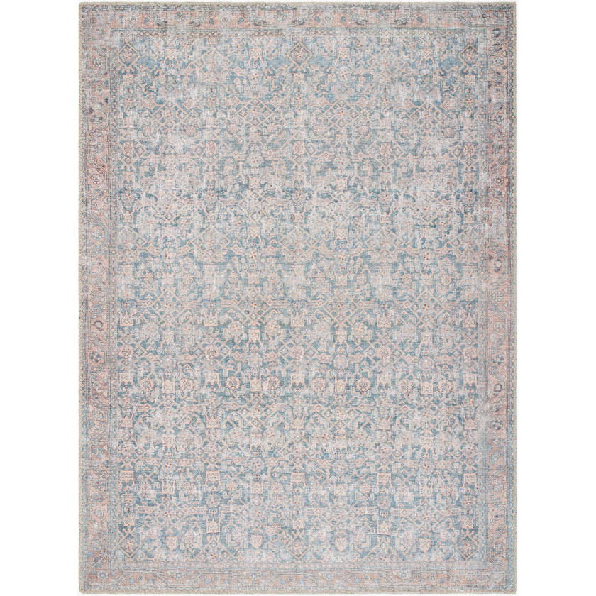 Lorelai Traditional Deep Teal Washable Area Rug - Vivir x Livabliss