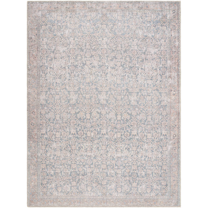 Lorelai Traditional Deep Teal Washable Area Rug - Vivir x Livabliss