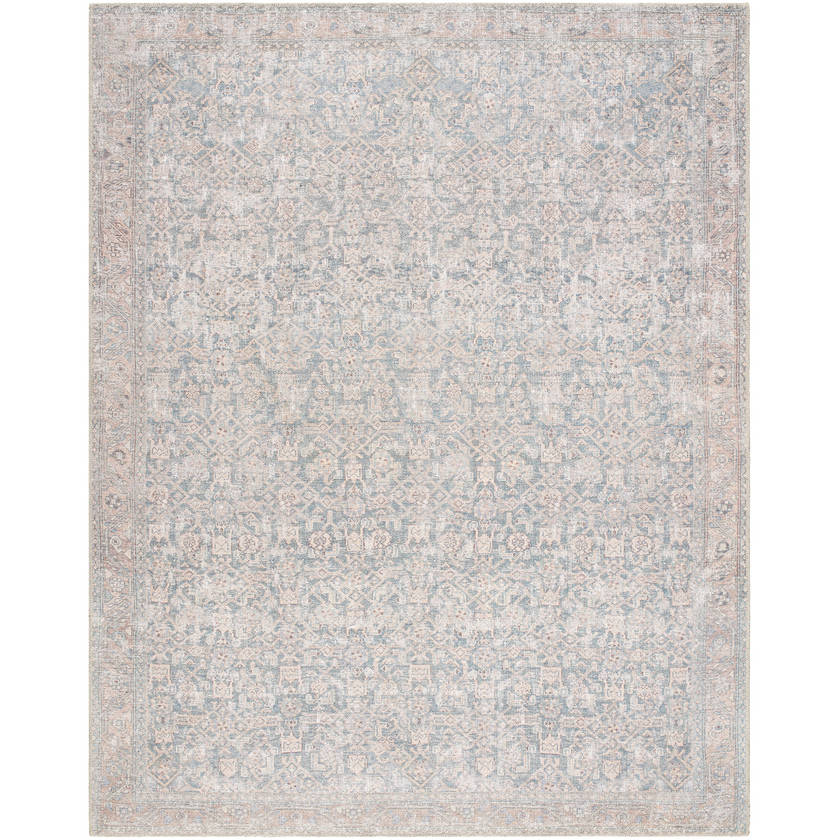 Lorelai Traditional Deep Teal Washable Area Rug - Vivir x Livabliss