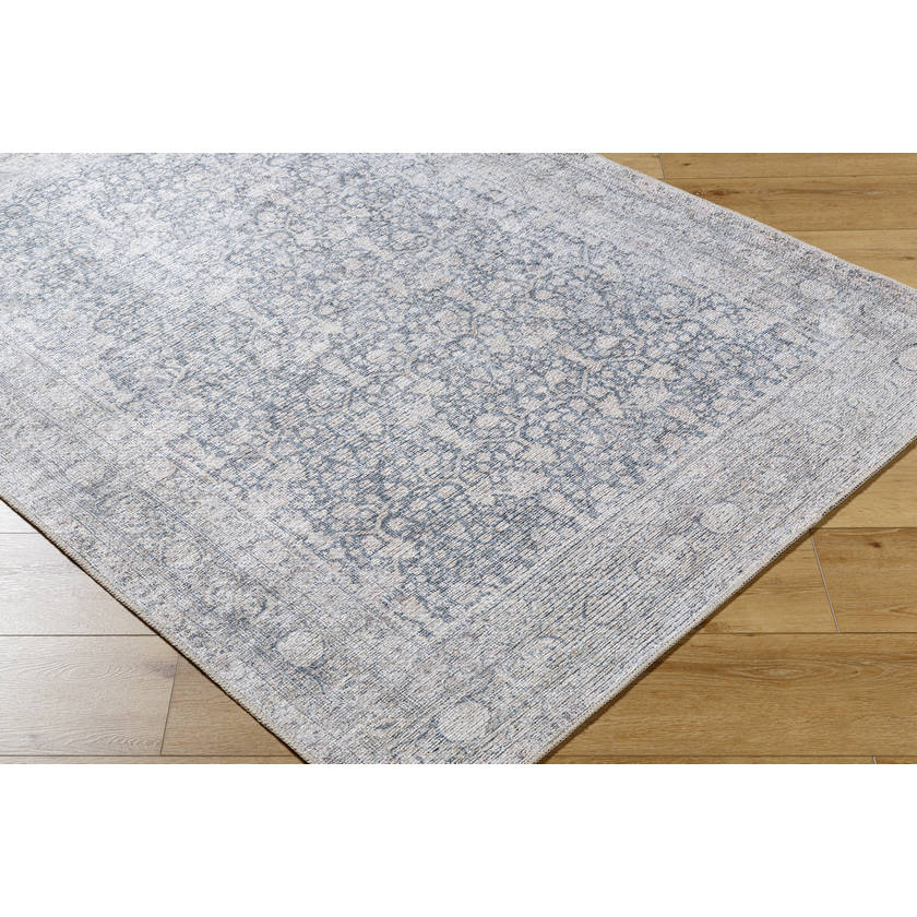 Lorelai Traditional Light Beige/Black Washable Area Rug - Vivir x Livabliss