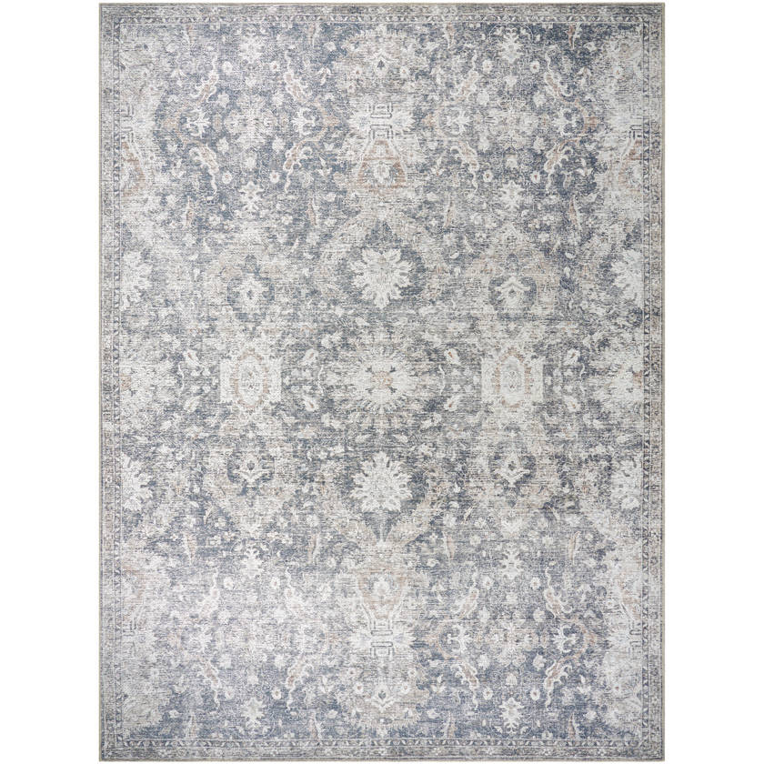 Lorelai Traditional Black/Dark Brown Washable Area Rug - Vivir x Livabliss