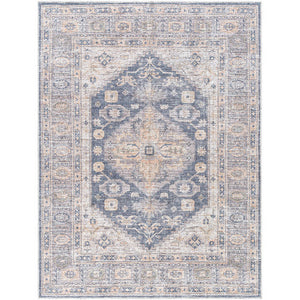 Lorelai Traditional Black/Light Beige Washable Area Rug - Vivir x Livabliss