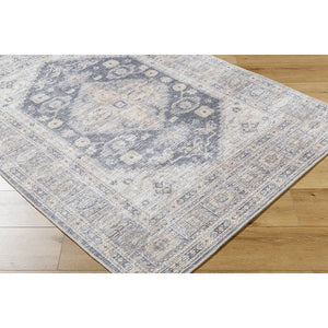 Lorelai Traditional Black/Light Beige Washable Area Rug - Vivir x Livabliss