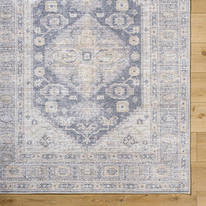 Lorelai Traditional Black/Light Beige Washable Area Rug - Vivir x Livabliss