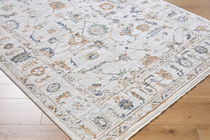 Stevenson Traditional Ivory Washable Area Rug