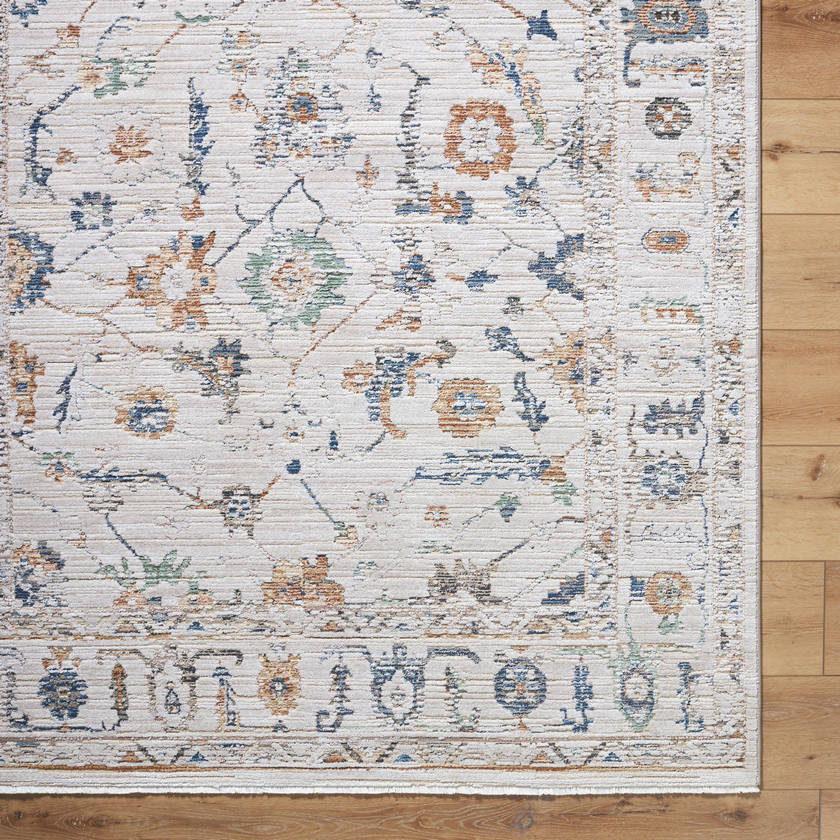 Stevenson Traditional Ivory Washable Area Rug