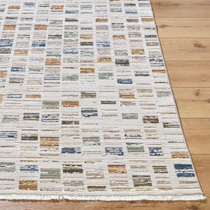 Latisia Modern Slate Blue Washable Area Rug