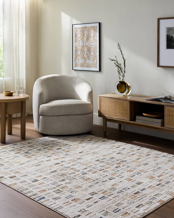 Latisia Modern Slate Blue Washable Area Rug