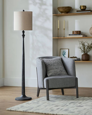 Mikia Rustic Black Floor Lamp