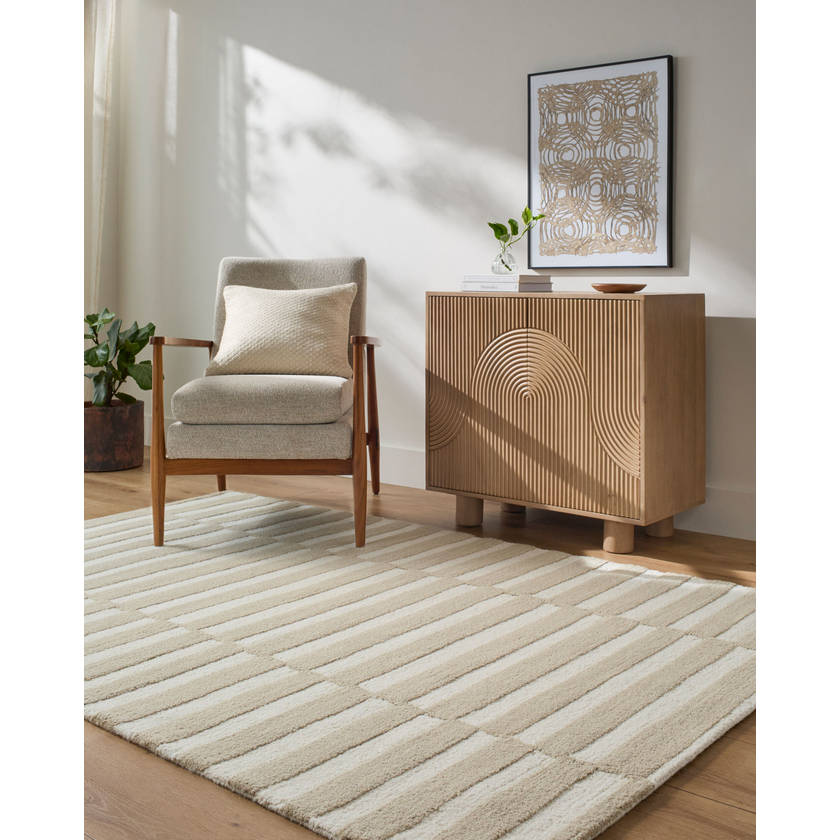 Idaho Modern Beige/Sand Area Rug - Our PNW Home x Livabliss