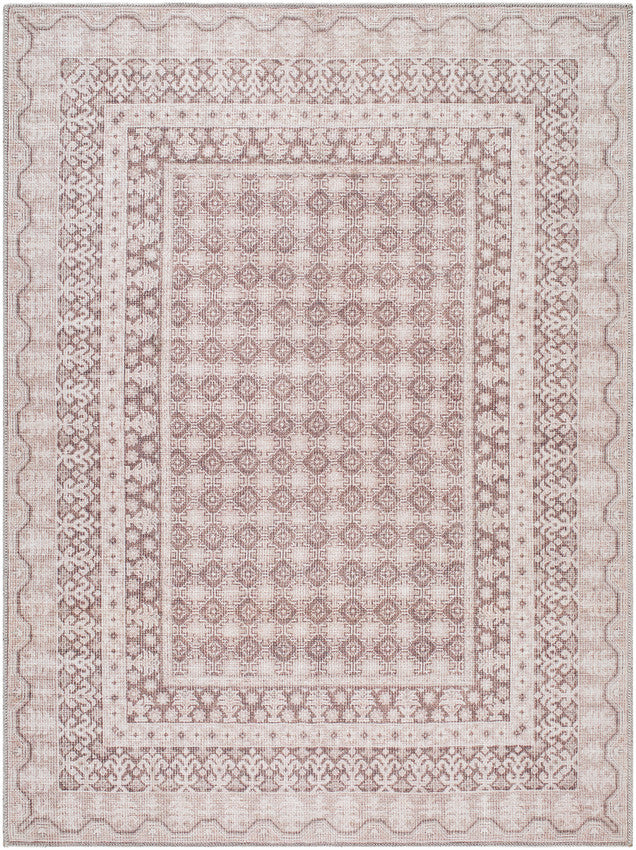 Rainier Cottage Cream/Dark Brown Washable Area Rug - Our PNW Home x Livabliss