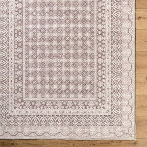 Rainier Cottage Cream/Dark Brown Washable Area Rug - Our PNW Home x Livabliss