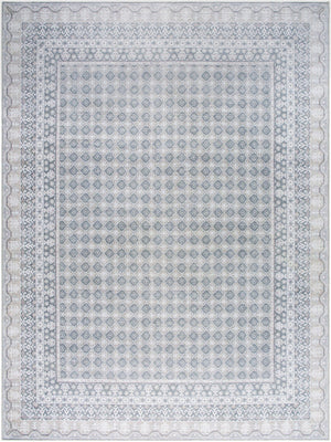 Rainier Cottage White/Pale Blue Washable Area Rug - Our PNW Home x Livabliss
