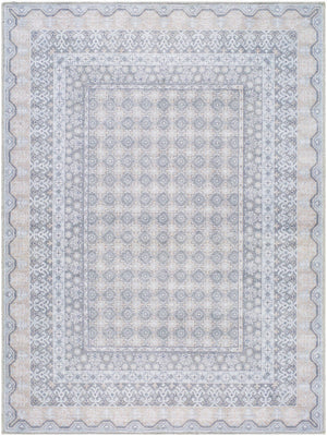 Rainier Cottage White/Pale Blue Washable Area Rug - Our PNW Home x Livabliss