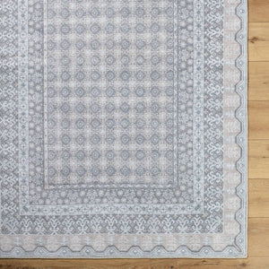 Rainier Cottage White/Pale Blue Washable Area Rug - Our PNW Home x Livabliss