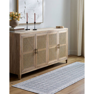 Rainier Cottage White/Pale Blue Washable Area Rug - Our PNW Home x Livabliss