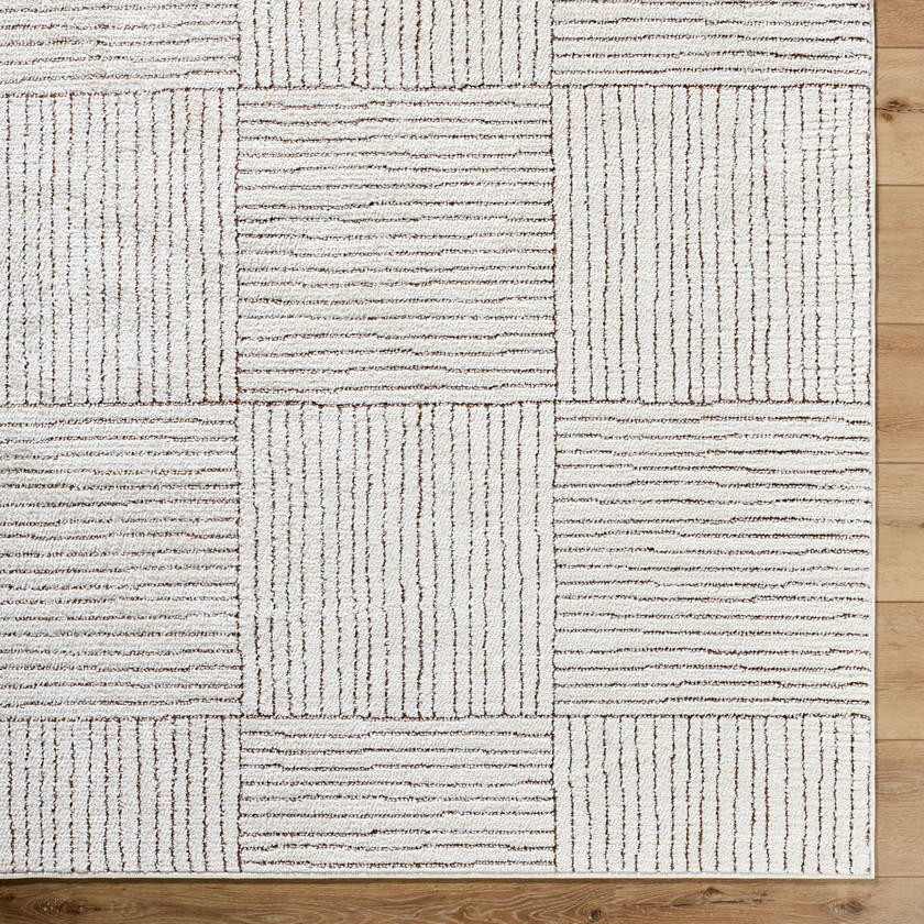 Architect Modern Ivory/Dark Brown Area Rug - Galey Alix Livabliss