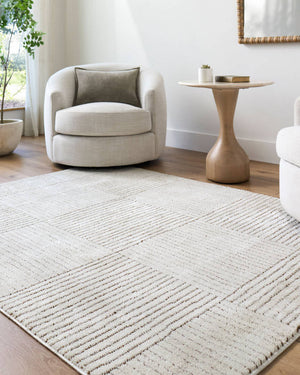 Architect Modern Ivory/Dark Brown Area Rug - Galey Alix Livabliss