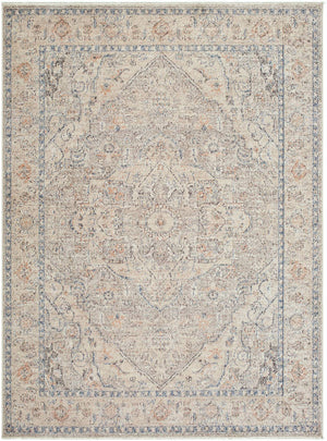 Maria Elena Traditional Taupe/Dark Blue Area Rug - Galey Alix Livabliss