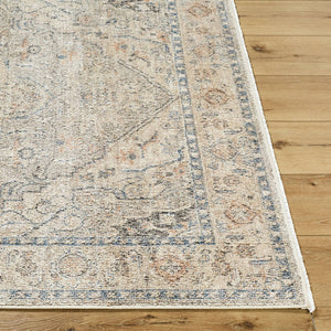 Maria Elena Traditional Taupe/Dark Blue Area Rug - Galey Alix Livabliss