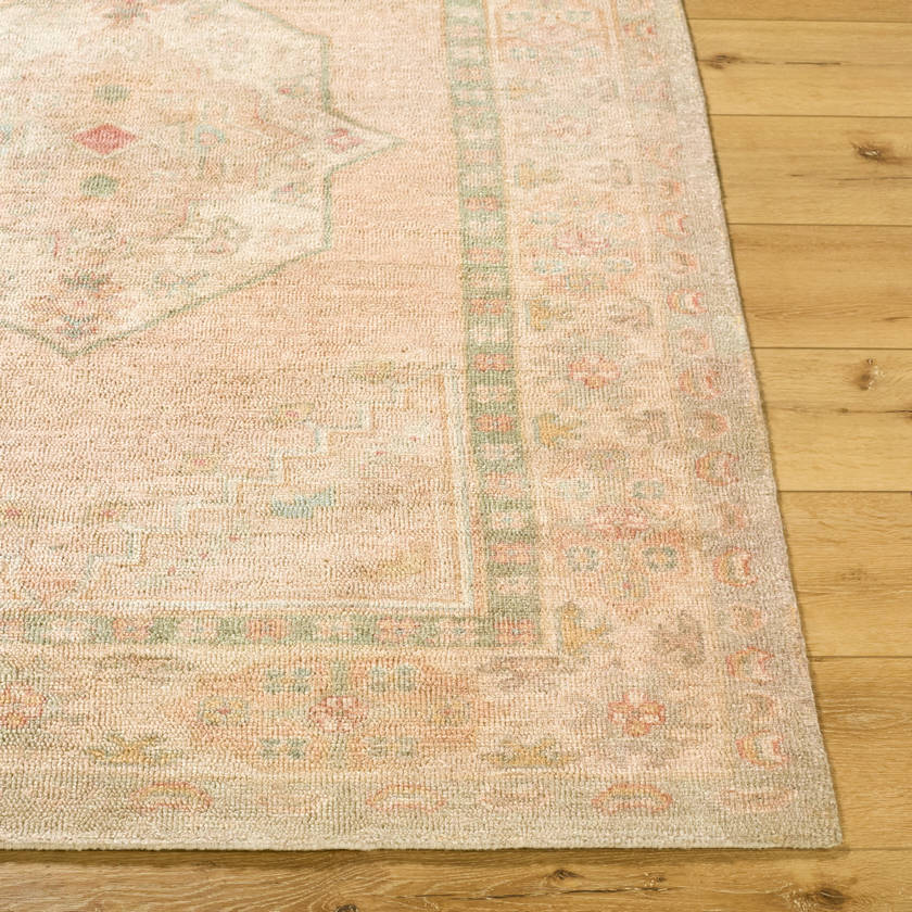 Luciana Traditional Sage/Blush Area Rug - Galey Alix Livabliss