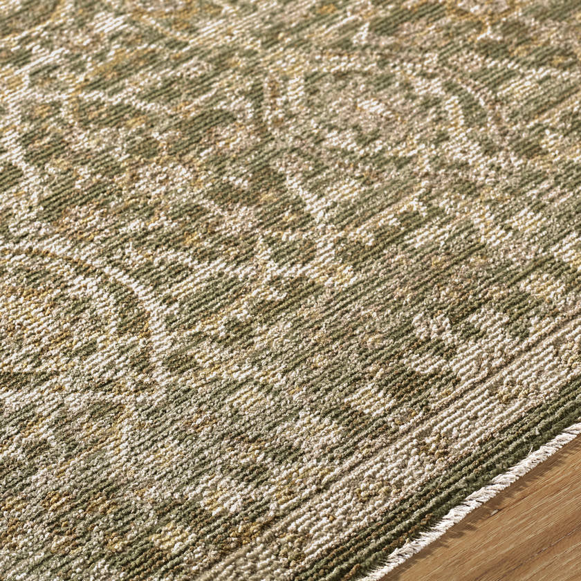 Myrtle Avenue Traditional Olive/Medium Brown Area Rug - Galey Alix Livabliss