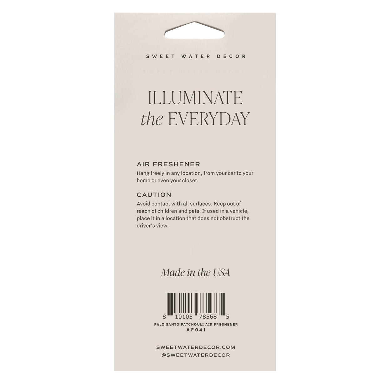 Palo Santo Patchouli Hanging Air Freshener