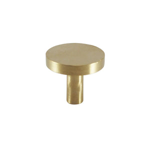 Modern Round Knob, Brass