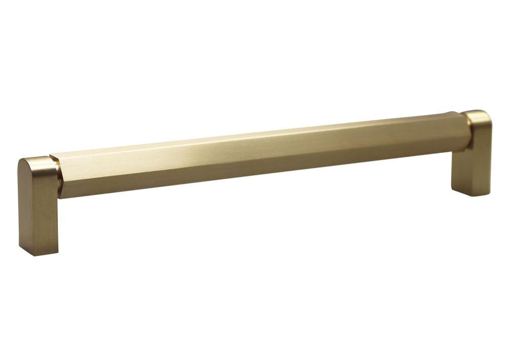 Modern Hex Bar Pull, Brass