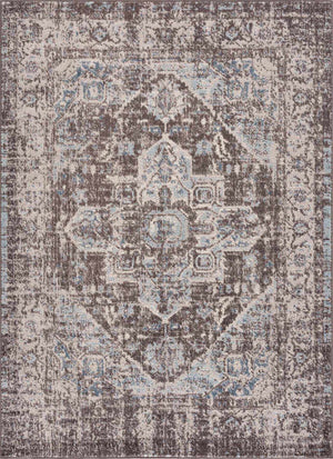 Peeta Dark Brown Medallion Area Rug