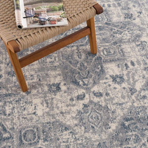 Peeta Gray Blue Medallion Area Rug