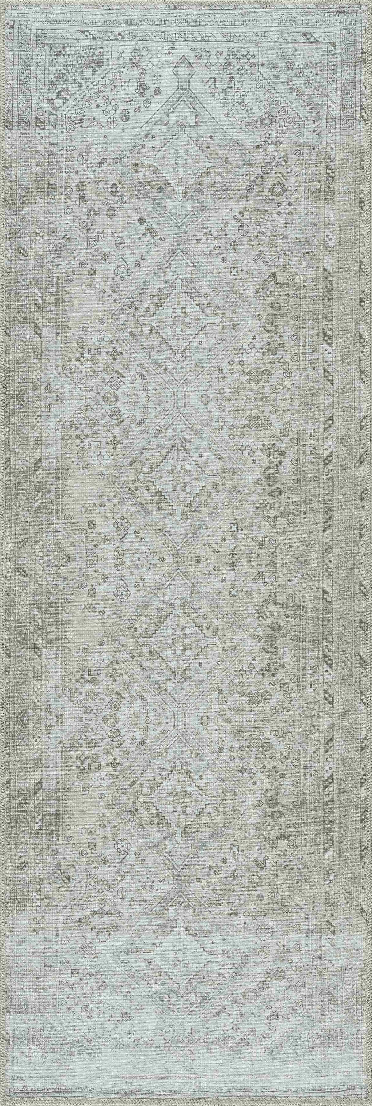 Barny Sage Flat Pile Washable Rug