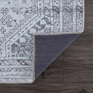 Barny Gray Denim Washable Rug