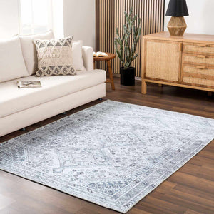Barny Gray Denim Washable Rug